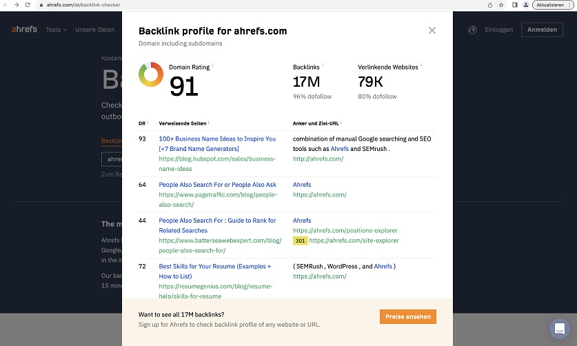 Schaefer SEO Backlink Checker Test ahrefs 2