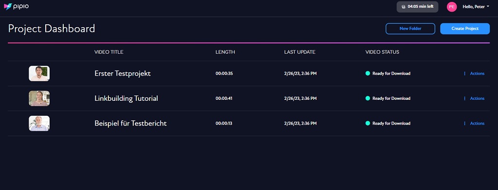 Schäfer SEO - Pipio Dashboard