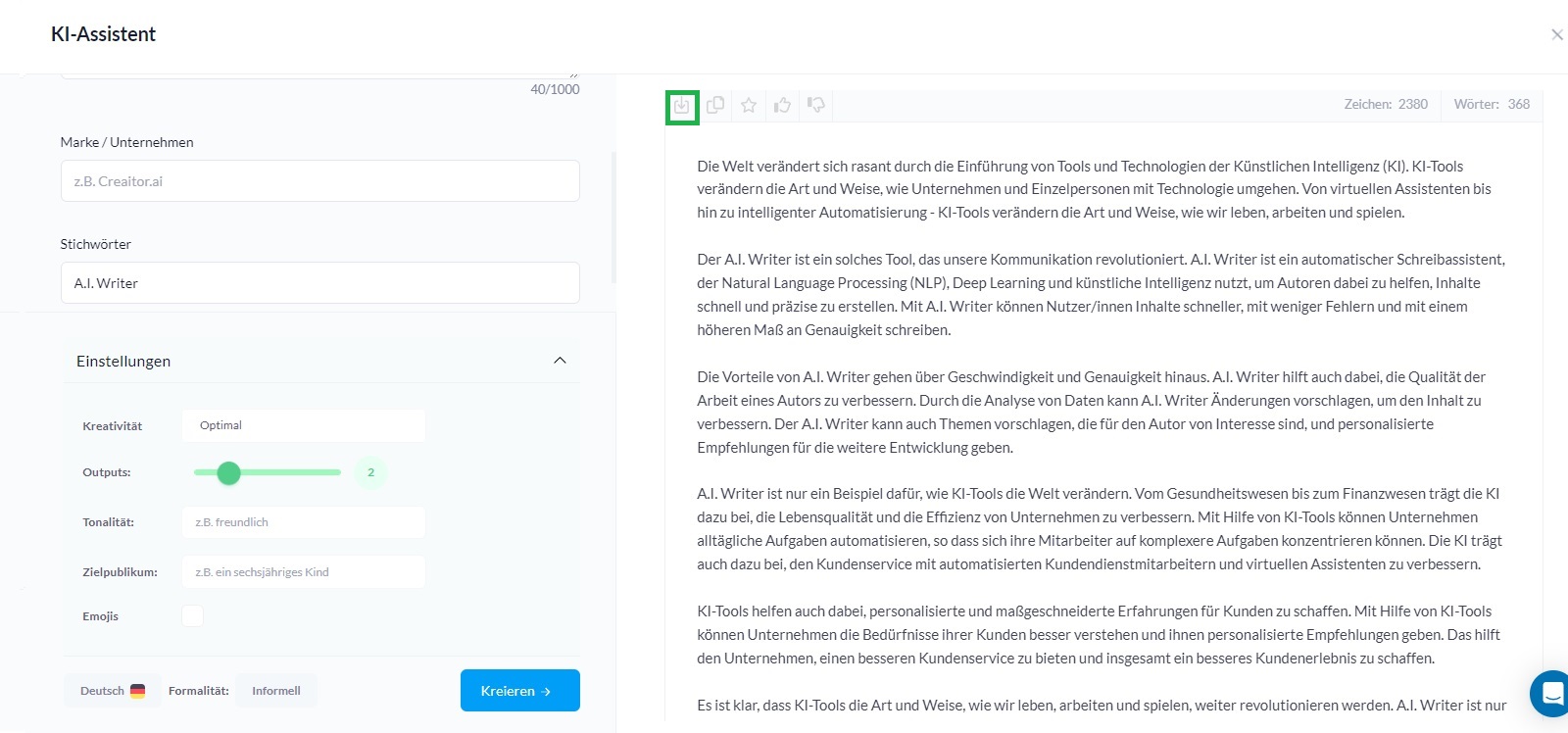 Schaefer SEO - Creaitor Test Screenshot 8