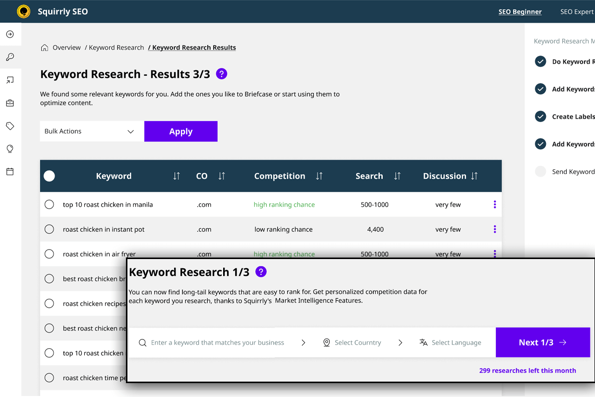 Schäfer SEO - Squirrly SEO Keyword Recherche