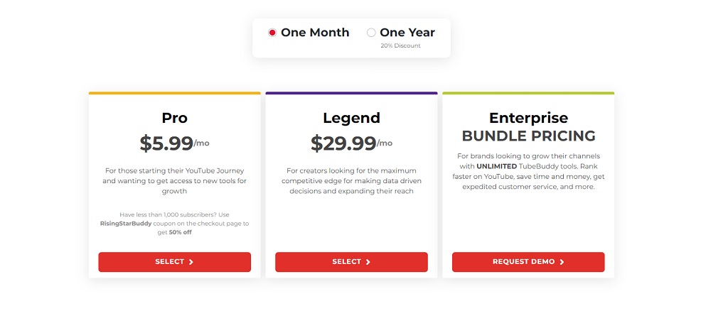 Schäfer SEO - TubeBuddy Preise