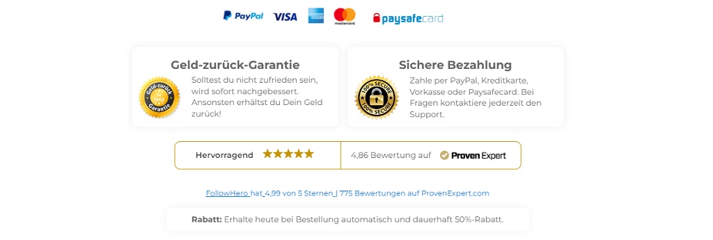 Schäfer SEO - FollowHero Geld zurück Garantie