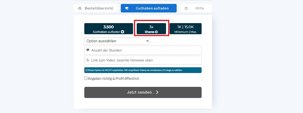 Schäfer SEO - FollowHero Guthaben aufteilen Shares